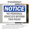 Signmission No Personal Vehicles Beyond This Point OSHA Notice Sign, Vinyl Decal, 14in W x 10in L, 2PK OS-2PACK-NS-D-1014-L-14740 - alternate 6